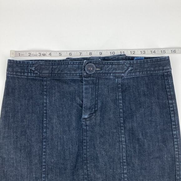 Marc Jacobs Womens Dark Wash Denim Jean Pencil Skirt Knee Length Bow Back Size 4 - Picture 6 of 9